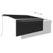 Copertină retractabilă manual cu stor&LED, antracit, 3,5x2,5 m - WALTI WALTI
