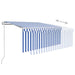 Copertină retractabilă automat cu stor, albastru&alb, 3,5x2,5 m - WALTI WALTI