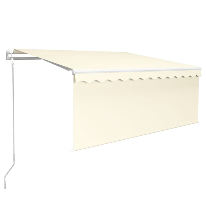 Copertină retractabilă automat cu stor, crem, 3,5x2,5 m WALTI