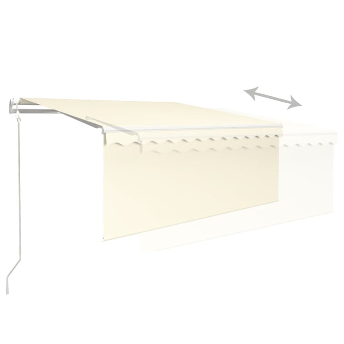 Copertină retractabilă automat cu stor, crem, 3,5x2,5 m WALTI
