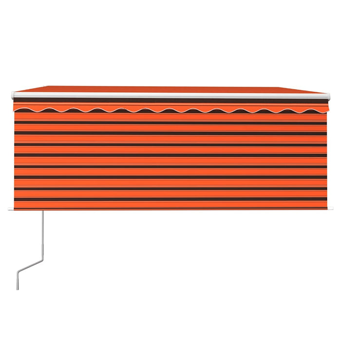 Copertină retractabilă automat cu stor portocaliu&maro 3,5x2,5m - WALTI WALTI