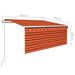 Copertină retractabilă automat cu stor portocaliu&maro 3,5x2,5m - WALTI WALTI