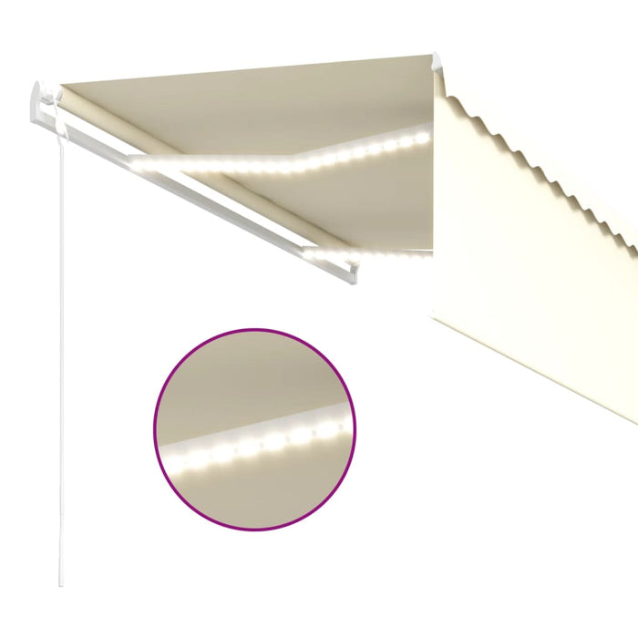 Copertină automată cu stor&LED&senzor vânt crem 3,5x2,5 m - WALTI WALTI
