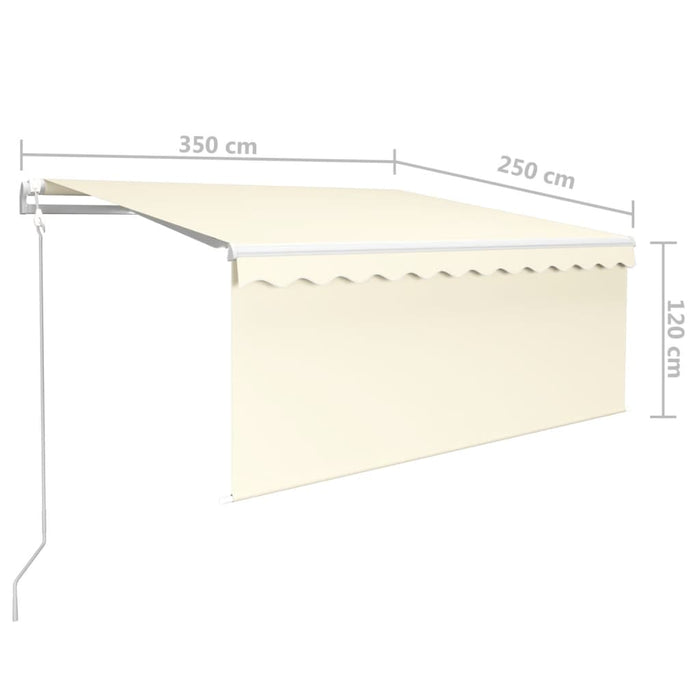 Copertină automată cu stor&LED&senzor vânt crem 3,5x2,5 m - WALTI WALTI