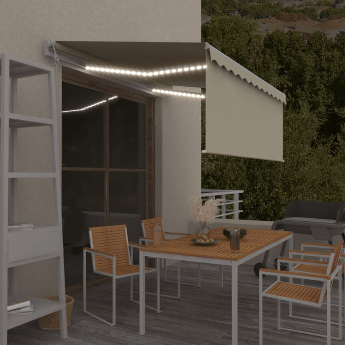 Copertină automată cu stor&LED&senzor vânt crem 3,5x2,5 m - WALTI WALTI