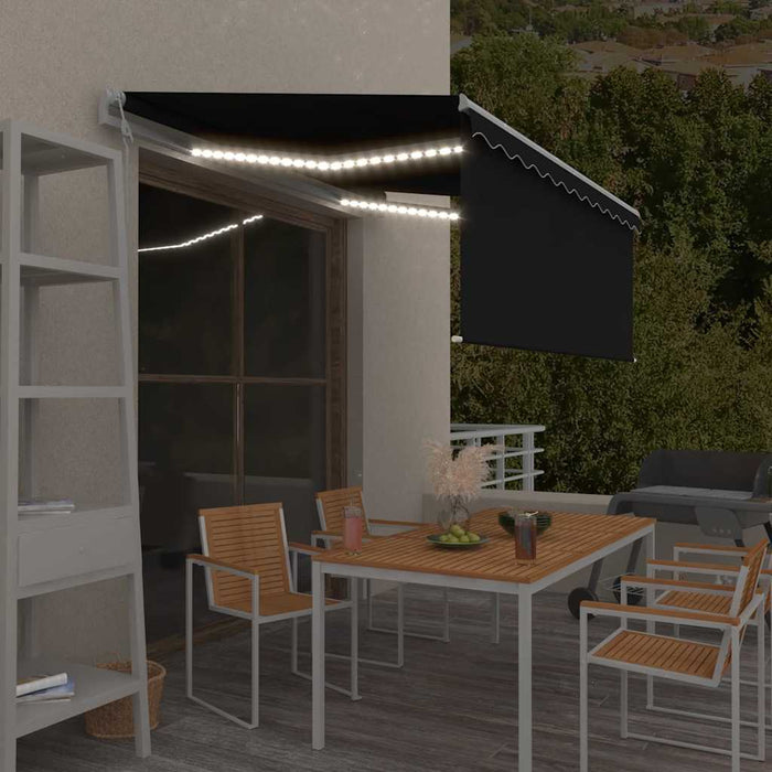 Copertină automată cu stor&LED&senzor de vânt antracit 3,5x2,5m - WALTI WALTI
