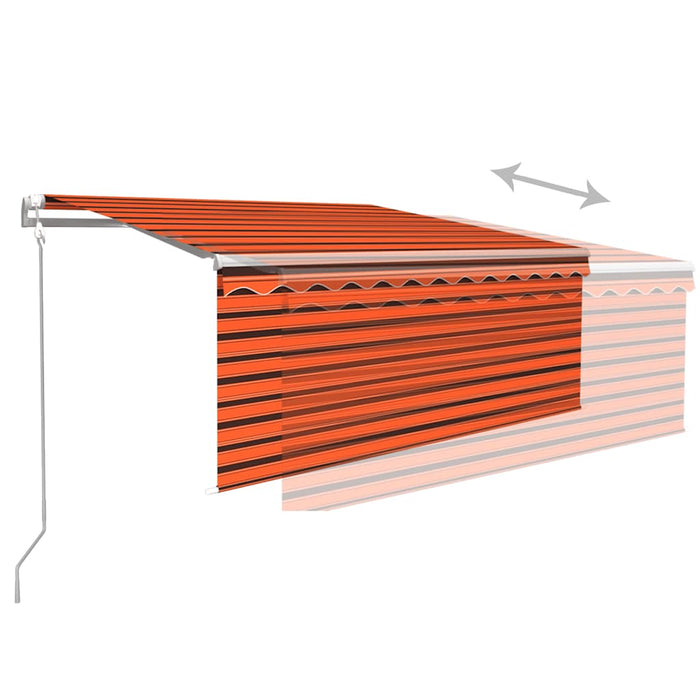 Copertină automat stor, senzor vânt LED portocaliu&maro3,5x2,5m - WALTI WALTI