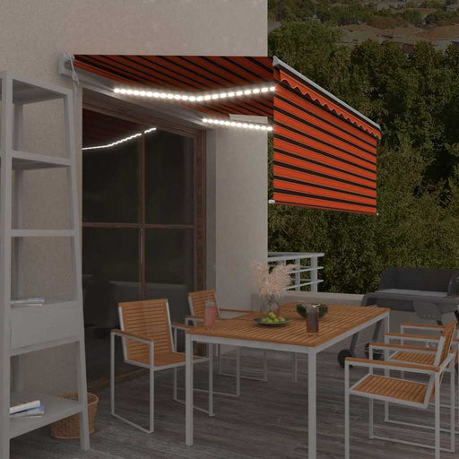 Copertină automat stor, senzor vânt LED portocaliu&maro3,5x2,5m - WALTI WALTI