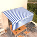 Copertină retractabilă manual cu stor, albastru&alb, 4x3 m - WALTI WALTI