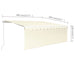 Copertină retractabilă manual cu stor, crem, 4x3 m - WALTI WALTI