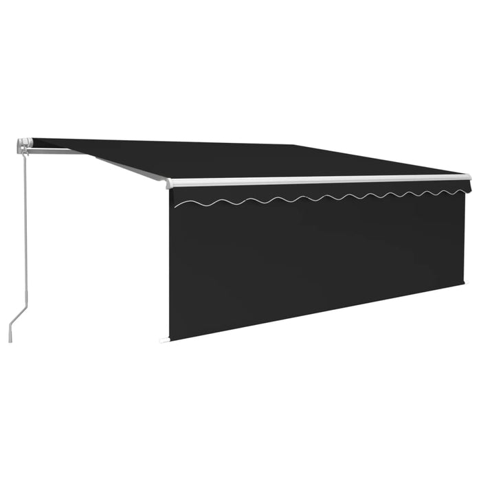 Copertină retractabilă manual cu stor, antracit, 4x3 m - WALTI WALTI