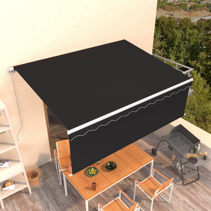 Copertină retractabilă manual cu stor, antracit, 4x3 m - WALTI WALTI
