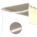 Copertină retractabilă manual cu stor & LED, crem, 4x3 m - WALTI WALTI