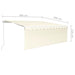Copertină retractabilă manual cu stor & LED, crem, 4x3 m - WALTI WALTI