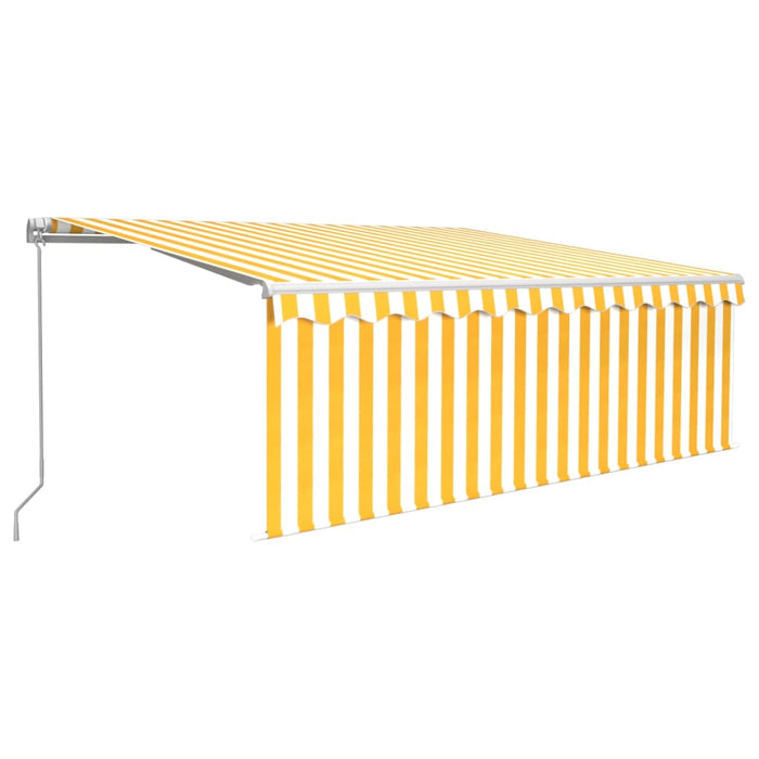 Copertină retractabilă manual cu stor&LED, galben&alb, 4x3 m - WALTI WALTI