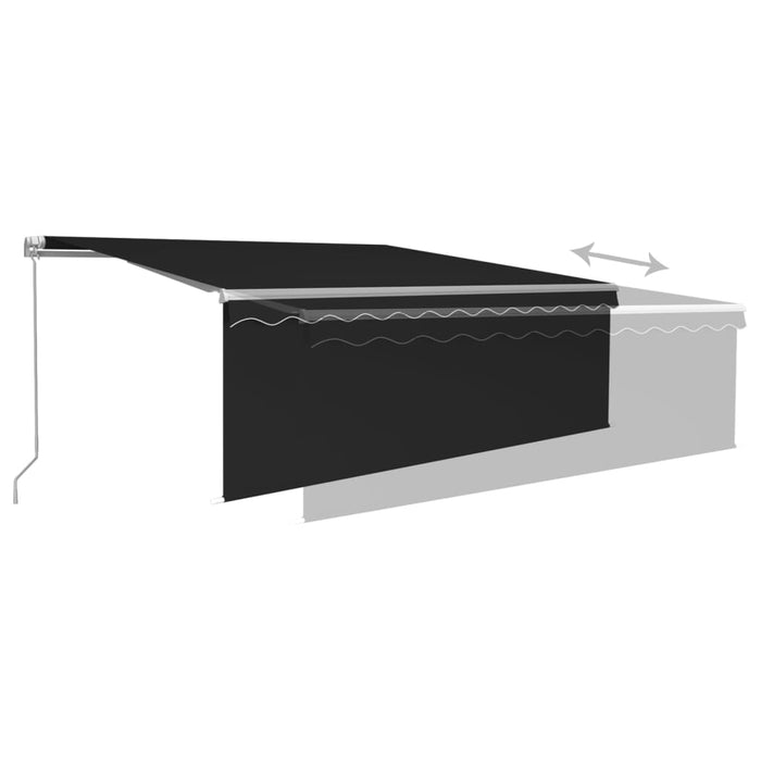 Copertină retractabilă manual cu stor & LED, antracit, 4x3 m - WALTI WALTI