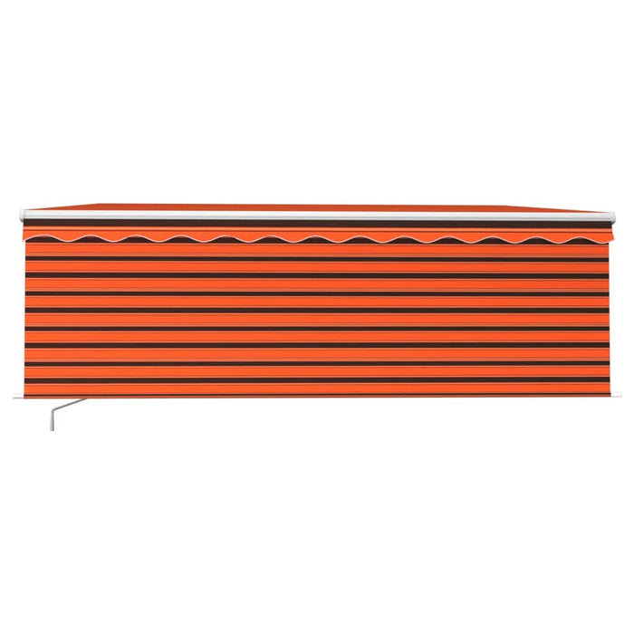 Copertină retractabilă manual cu stor&LED portocaliu&maro 4x3 m - WALTI WALTI