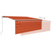 Copertină retractabilă manual cu stor&LED portocaliu&maro 4x3 m - WALTI WALTI