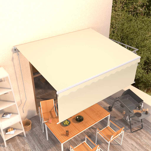 Copertină retractabilă automat cu stor, crem, 4x3 m - WALTI WALTI