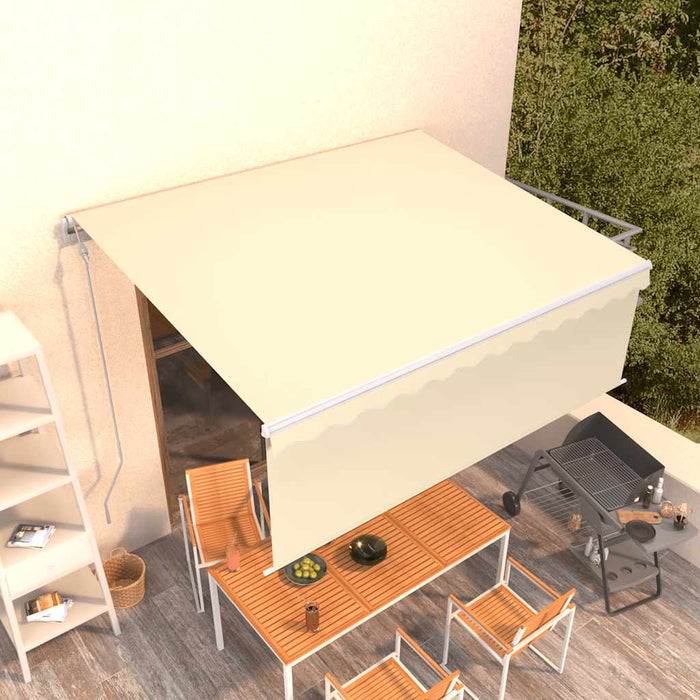 Copertină retractabilă automat cu stor, crem, 4x3 m - WALTI WALTI