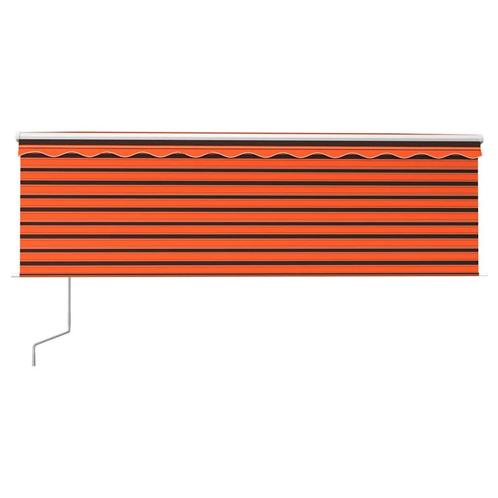 Copertină retractabilă automat cu stor, portocaliu&maro, 4x3 m - WALTI WALTI