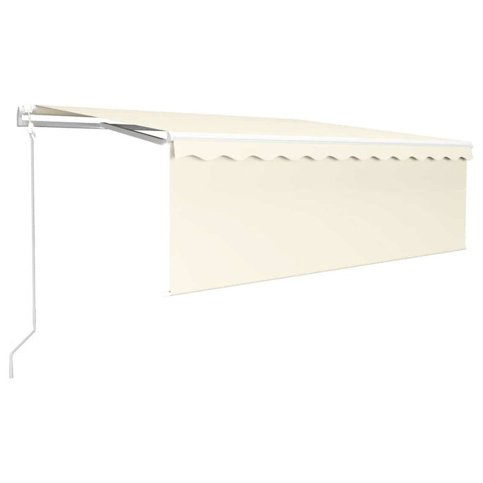 Copertină automată cu stor&senzor vânt&LED, crem, 4x3 m WALTI