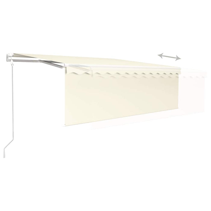 Copertină automată cu stor&senzor vânt&LED, crem, 4x3 m WALTI