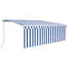 Copertină retractabilă manual cu stor, albastru&alb, 4,5x3 m - WALTI WALTI