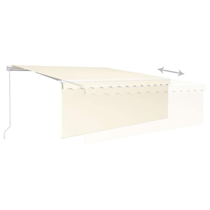 Copertină retractabilă Crem 4,5 × 3 m Poliester WALTI
