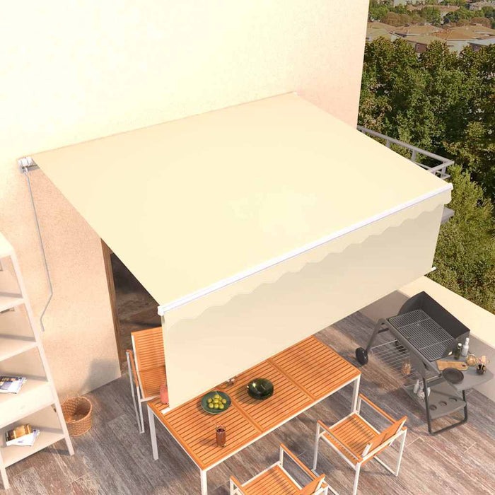 Copertină retractabilă Crem 4,5 × 3 m Poliester WALTI