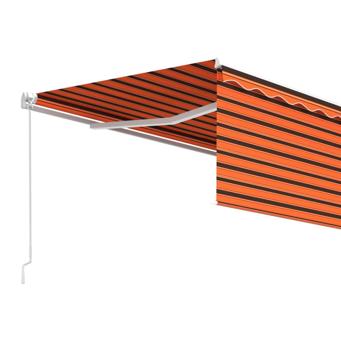 Copertină retractabilă manual cu stor, portocaliu&maro, 4,5x3 m - WALTI WALTI