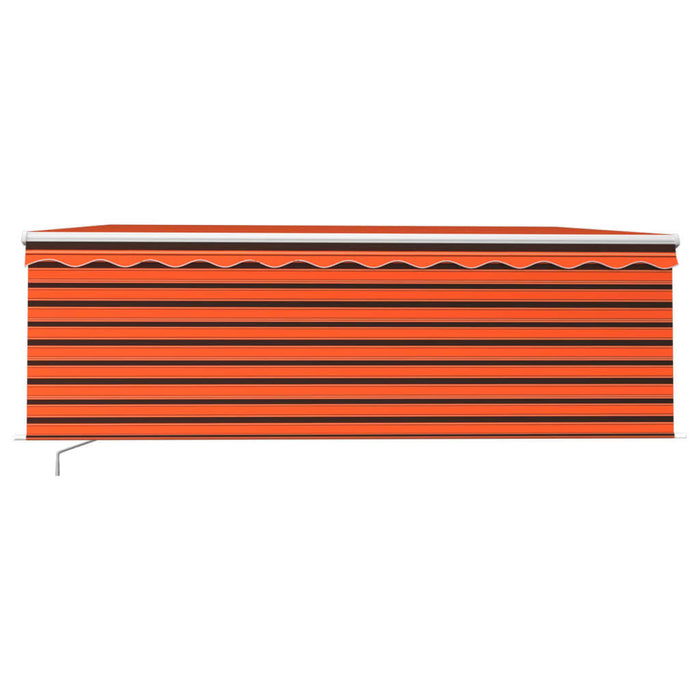 Copertină retractabilă manual stor&LED portocaliu&maro, 4,5x3 m - WALTI WALTI