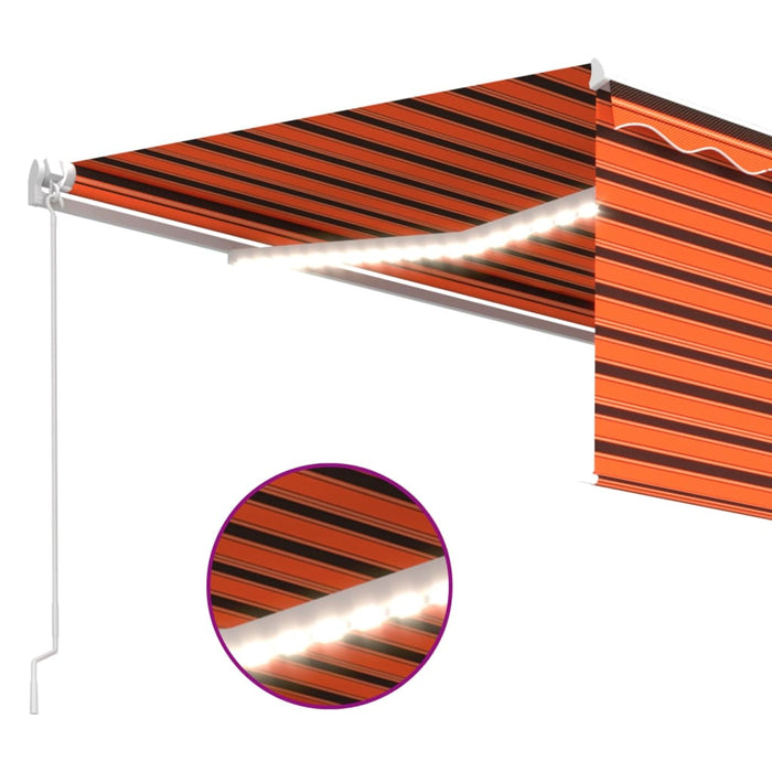 Copertină retractabilă manual stor&LED portocaliu&maro, 4,5x3 m - WALTI WALTI