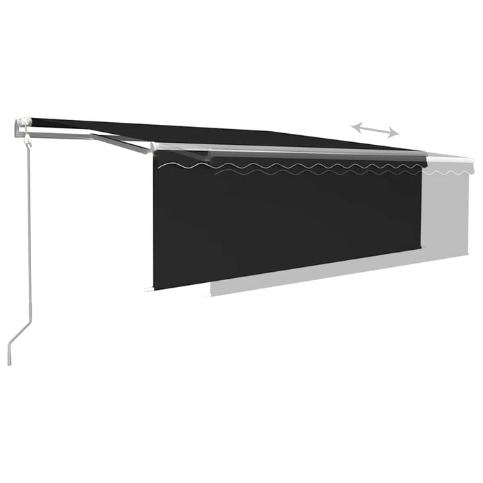 Copertină retractabilă automat cu stor, antracit, 4,5x3 m - WALTI WALTI