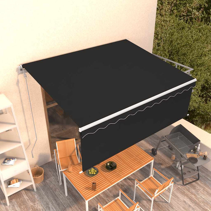 Copertină retractabilă automat cu stor, antracit, 4,5x3 m - WALTI WALTI