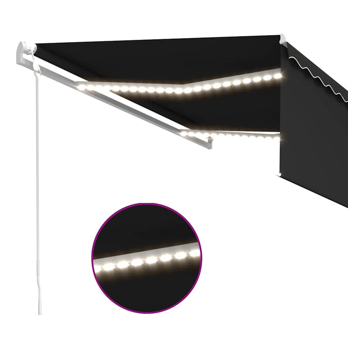Copertină automată cu stor&senzor vânt&LED, antracit, 4,5x3 m - WALTI WALTI