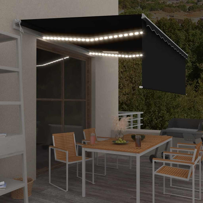 Copertină automată cu stor&senzor vânt&LED, antracit, 4,5x3 m - WALTI WALTI