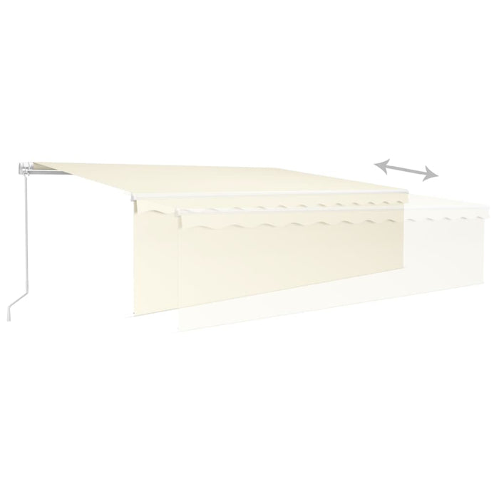 Copertină retractabilă manual cu stor, crem , 5x3 m - WALTI WALTI