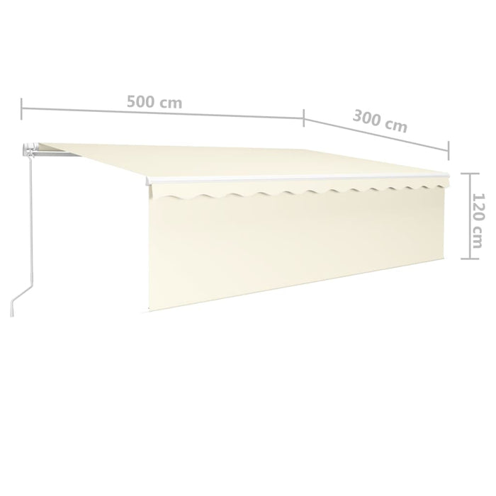 Copertină retractabilă manual cu stor, crem , 5x3 m - WALTI WALTI
