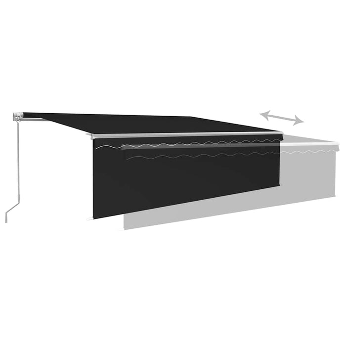 Copertină retractabilă manual cu stor&LED, antracit, 5x3 m - WALTI WALTI