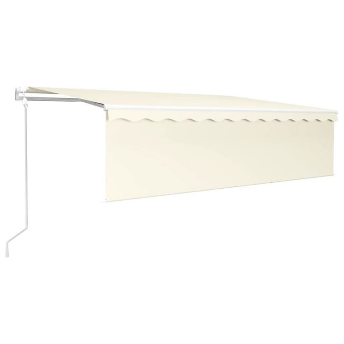 Copertină retractabilă automat cu stor, crem, 5x3 m WALTI