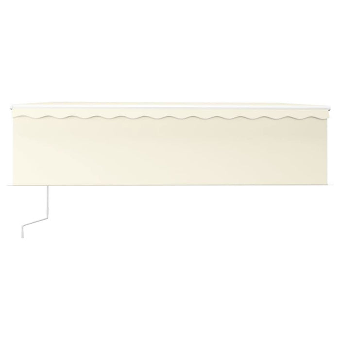 Copertină retractabilă automat cu stor, crem, 5x3 m WALTI