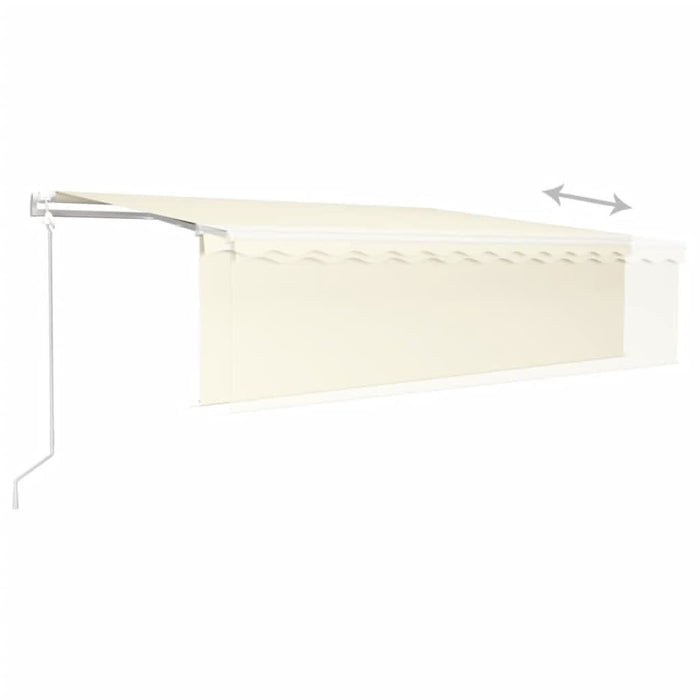 Copertină retractabilă automat cu stor, crem, 5x3 m WALTI
