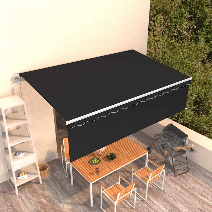 Copertină retractabilă automat cu stor, antracit, 5x3 m - WALTI WALTI