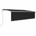 Copertină retractabilă automat, stor&LED&senzor antracit, 5x3 m - WALTI WALTI