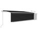 Copertină retractabilă automat, stor&LED&senzor antracit, 5x3 m - WALTI WALTI