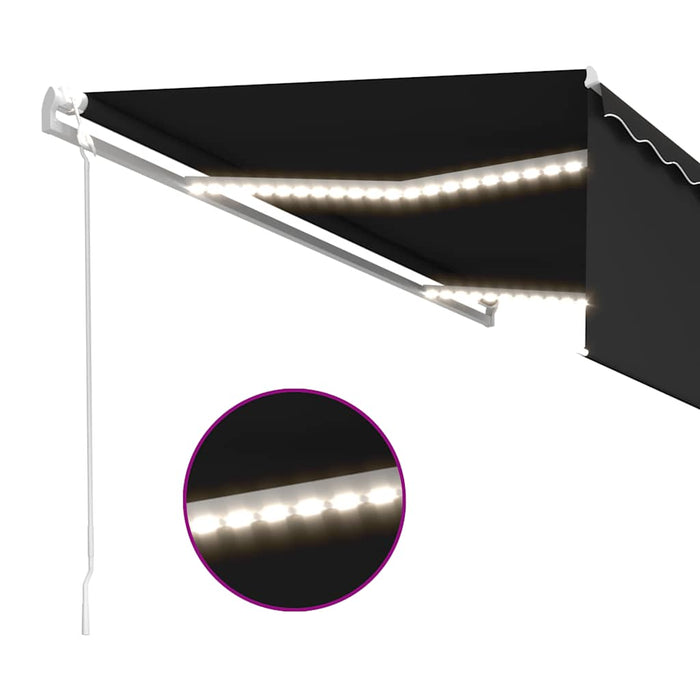 Copertină retractabilă automat, stor&LED&senzor antracit, 5x3 m - WALTI WALTI