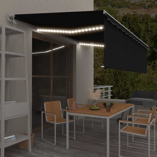 Copertină retractabilă automat, stor&LED&senzor antracit, 5x3 m - WALTI WALTI