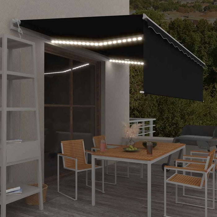 Copertină retractabilă automat, stor&LED&senzor antracit, 5x3 m - WALTI WALTI