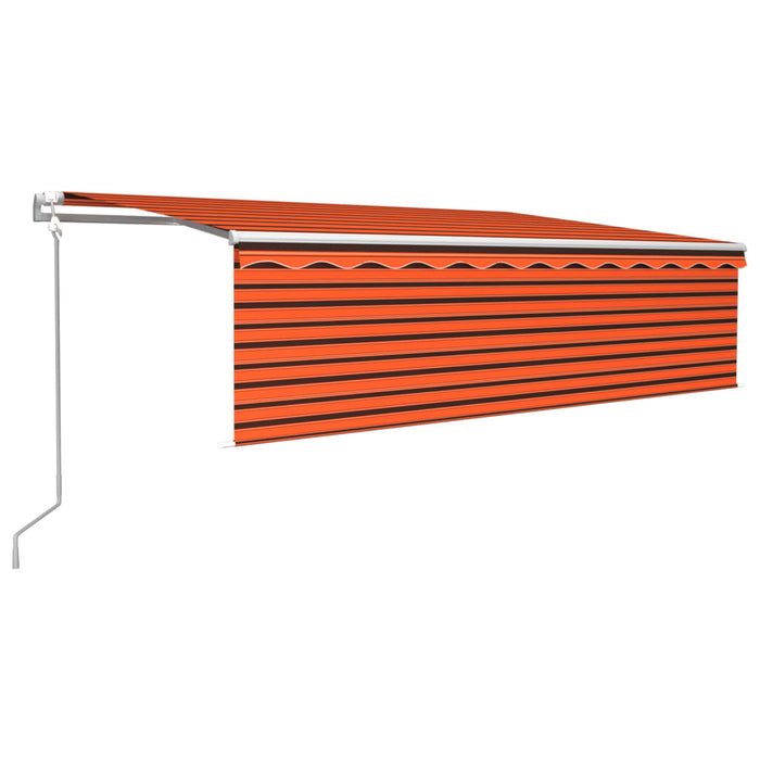 Copertină retractabilă automat stor&LED&senzor oranj&maro 5x3 m WALTI